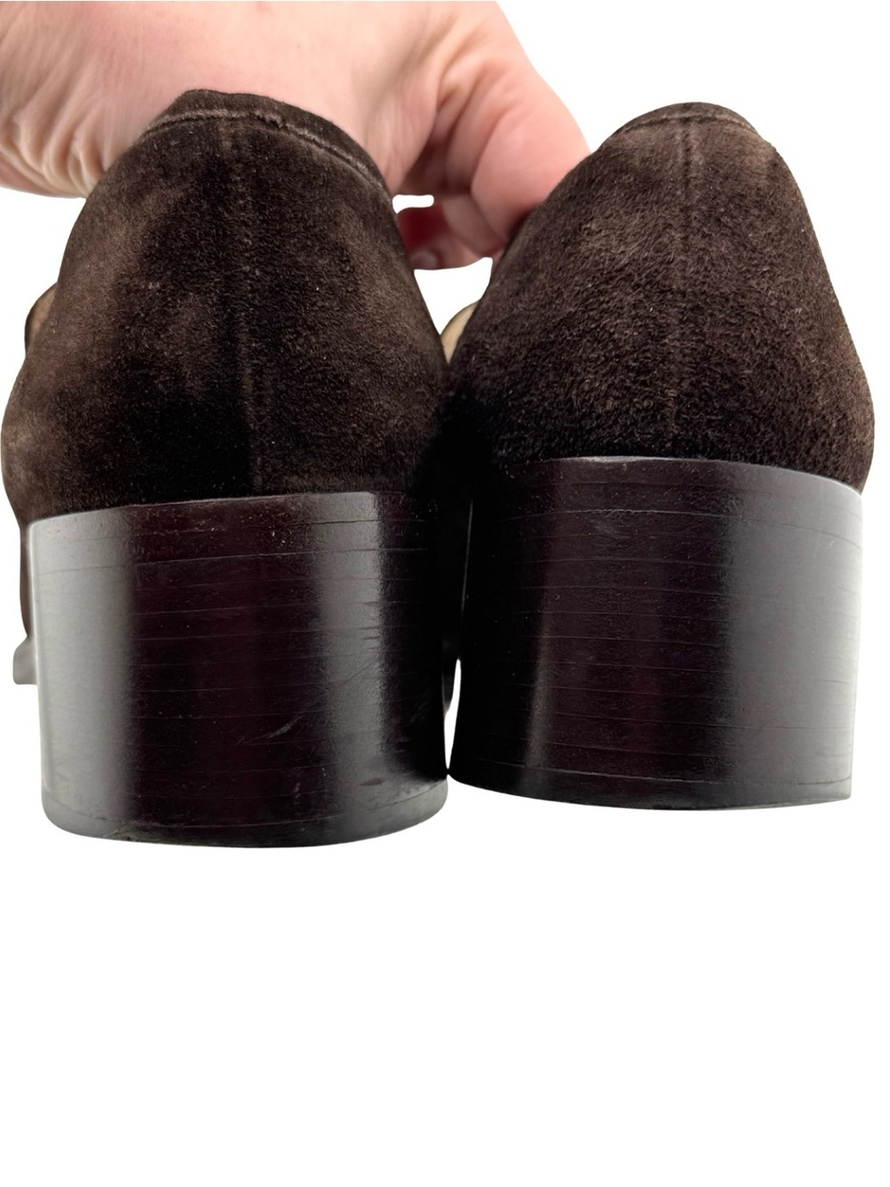 Gucci Horse-Bit Chocolate Brown Suede Heeled Loafer 40 C Tom Ford Y2K 90s Luxury - Picture 6 of 14